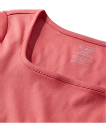 L.L.Bean Women's Pima Cotton Tee, Soft Squareneck Elbow-Sleeve CLOTHING|SALE