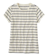 L.L.Bean Women's Soft Stretch Supima-Blend Tee, Crewneck Short-Sleeve Striped CLOTHING