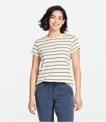 L.L.Bean Women's Soft Stretch Supima-Blend Tee, Crewneck Short-Sleeve Striped CLOTHING