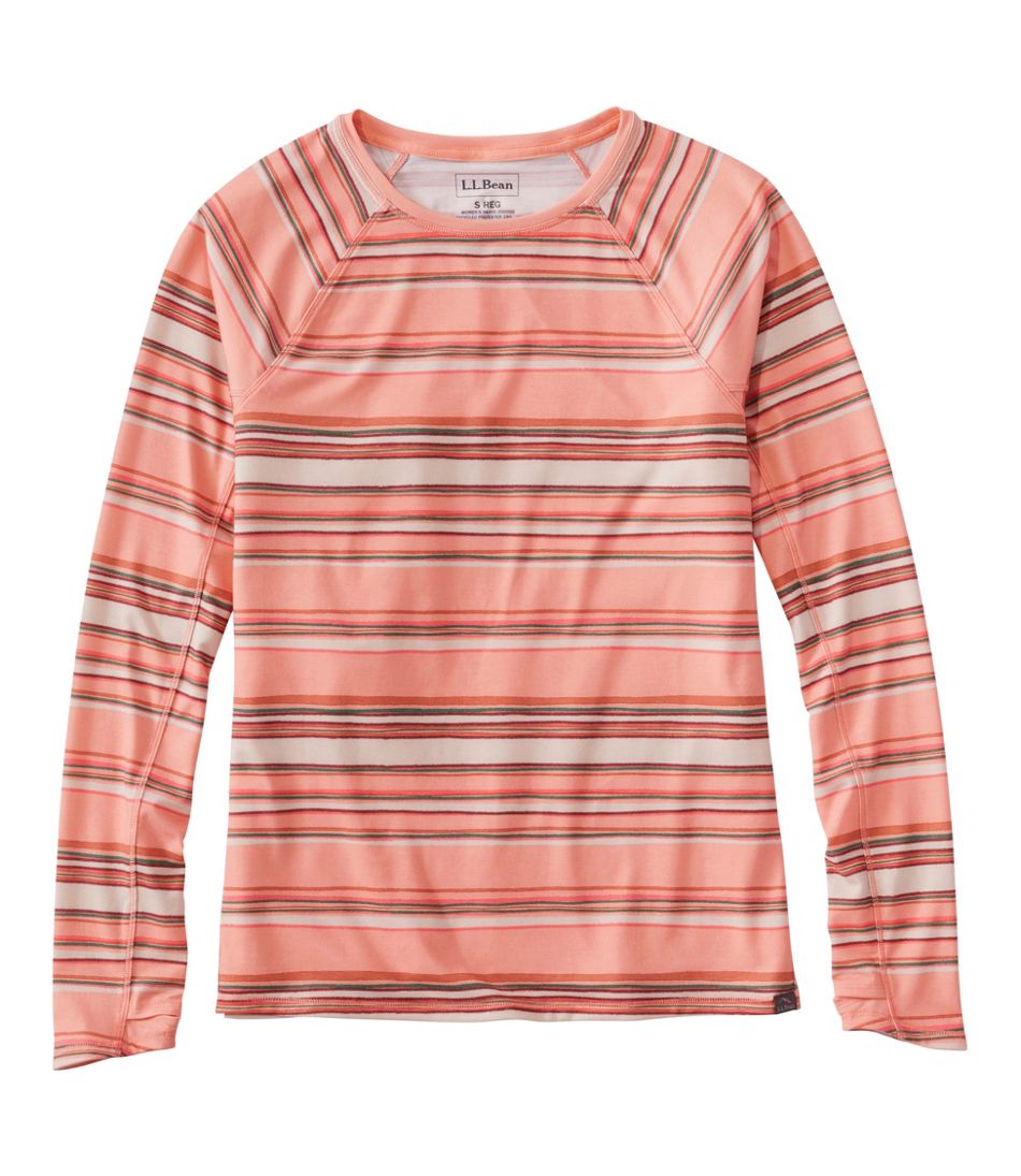 L.L.Bean Women's Everyday SunSmart® Tee, Crewneck Long-Sleeve Stripe CLOTHING|SALE