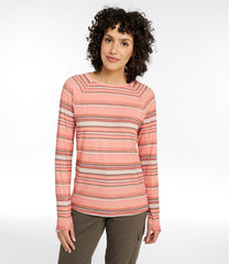 L.L.Bean Women's Everyday SunSmart® Tee, Crewneck Long-Sleeve Stripe CLOTHING|SALE