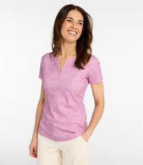 L.L.Bean Women's Tee, Short-Sleeve Notch-Neck Print CLOTHING|SALE