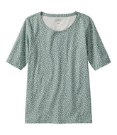 L.L.Bean Women's Jewelneck Tee, Elbow-Sleeve Print CLOTHING|SALE