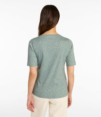 L.L.Bean Women's Jewelneck Tee, Elbow-Sleeve Print CLOTHING|SALE