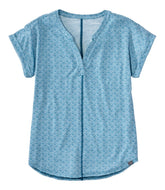 L.L.Bean Women's Streamside Tee, Short-Sleeve Splitneck Print CLOTHING|SALE