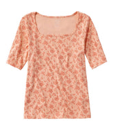 L.L.Bean Women's Pima Cotton Tee, Soft Squareneck Elbow-Sleeve CLOTHING|SALE