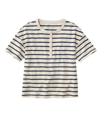 L.L.Bean Women's Signature Slub Tee, Short-Sleeve Henley Novelty CLOTHING|SALE