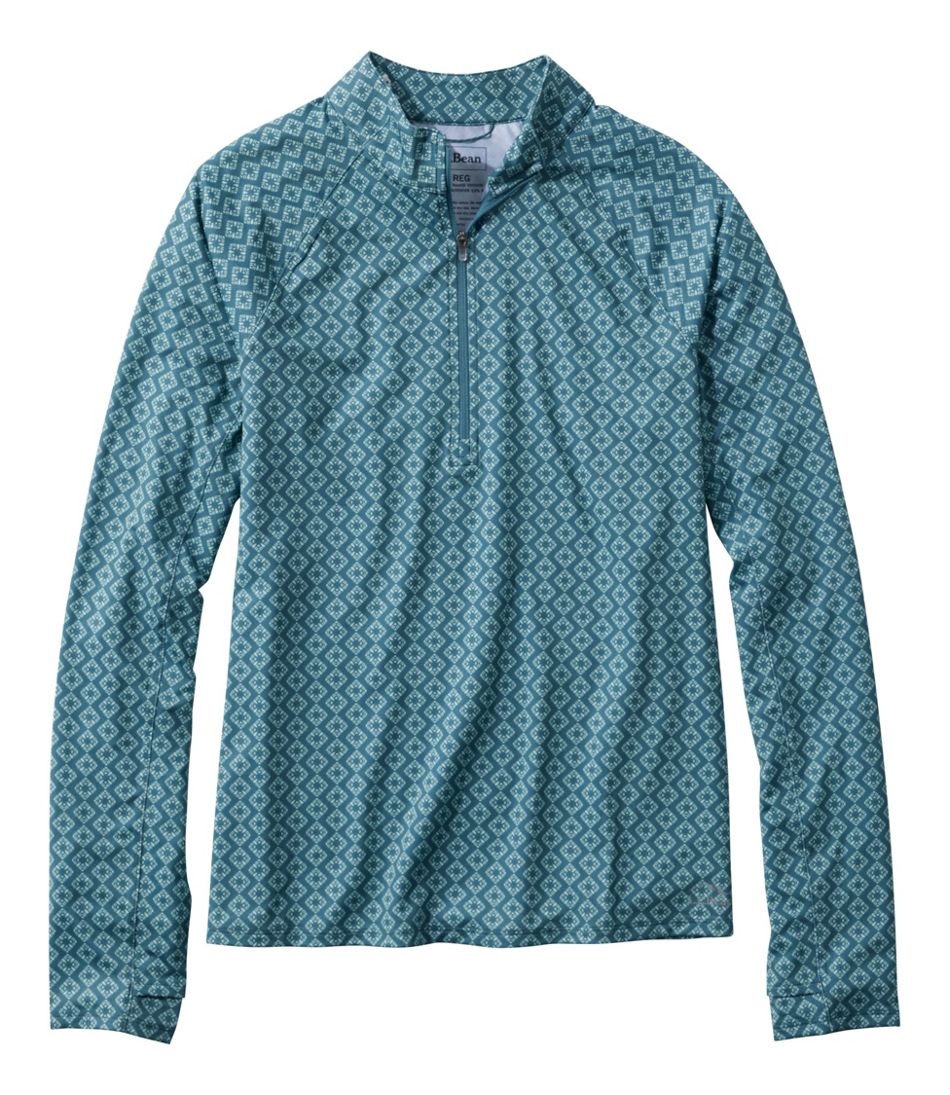 L.L.Bean Women's Access Trail Pullover, Long-Sleeve Quarter-Zip Print CLOTHING