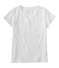 L.L.Bean Women's Soft Stretch Supima-Blend Tee, Short-Sleeve V-Neck CLOTHING