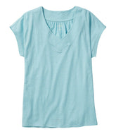 L.L.Bean Women's Organic Cotton Tee, V-Neck Cap-Sleeve CLOTHING