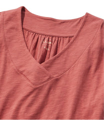 L.L.Bean Women's Organic Cotton Tee, V-Neck Cap-Sleeve CLOTHING