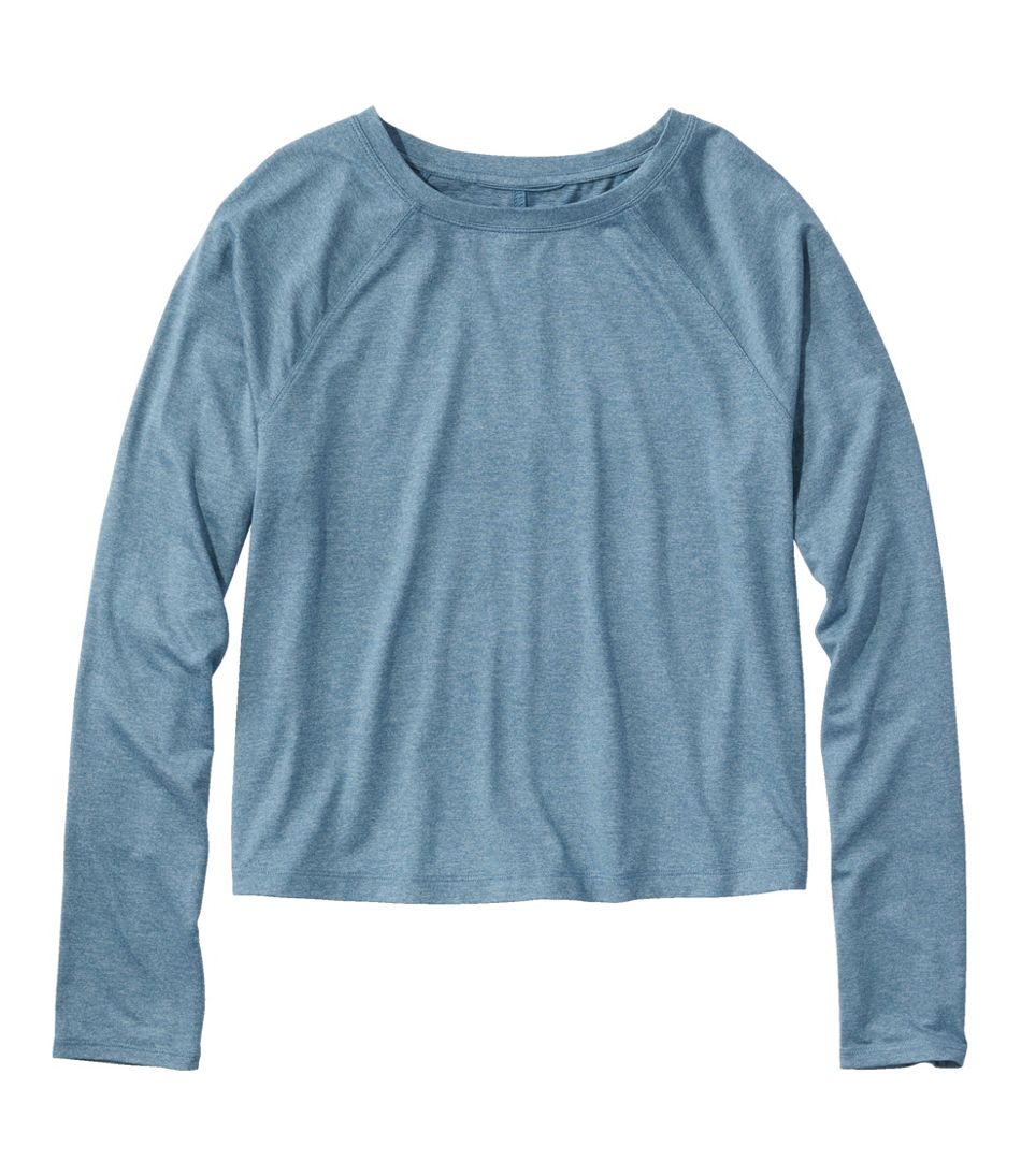 L.L.Bean Women's Movement Essential Tee, Long-Sleeve Cropped CLOTHING|SALE