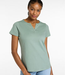 L.L.Bean Women's Tee, Short-Sleeve Notch-Neck CLOTHING