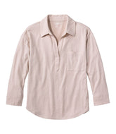 L.L.Bean Women's Linen/Cotton Tee, Three-Quarter-Sleeve Splitneck Polo CLOTHING