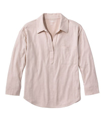 L.L.Bean Women's Linen/Cotton Tee, Three-Quarter-Sleeve Splitneck Polo CLOTHING