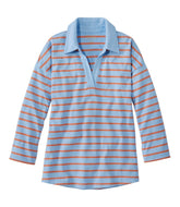 L.L.Bean Women's Heritage Mariner Top, Splitneck Polo Three-Quarter-Sleeve Stripe CLOTHING|SALE