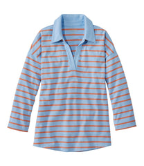 L.L.Bean Women's Heritage Mariner Top, Splitneck Polo Three-Quarter-Sleeve Stripe CLOTHING|SALE