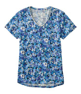 L.L.Bean Women's Organic Cotton Tee, V-Neck Short-Sleeve Print CLOTHING