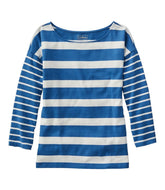 L.L.Bean Women's Heritage Mariner Top, Boatneck Three-Quarter-Sleeve Blocked Stripe CLOTHING|SALE