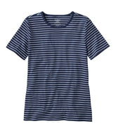 L.L.Bean Women's Pima Cotton Tee, Short-Sleeve Crewneck Stripe CLOTHING