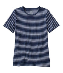 L.L.Bean Women's Pima Cotton Tee, Short-Sleeve Crewneck Stripe CLOTHING
