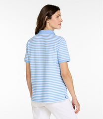 L.L.Bean Women's Premium Double L Polo, Short-Sleeve Relaxed Fit Stripe CLOTHING