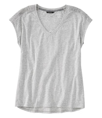 L.L.Bean Women's Beyond Soft V-Neck Tee, Short Sleeve CLOTHING|SALE