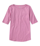 L.L.Bean Women's Pima Cotton Tee, Elbow-Sleeve Boatneck CLOTHING