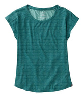 L.L.Bean Women's Streamside Tee, Short-Sleeve Ruched Crew Print CLOTHING|SALE