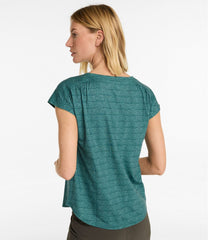 L.L.Bean Women's Streamside Tee, Short-Sleeve Ruched Crew Print CLOTHING|SALE