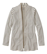 L.L.Bean Women's Pima Cotton Open Cardigan, With Pockets Stripe CLOTHING|SALE