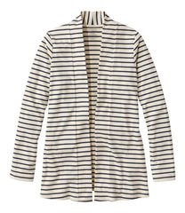 L.L.Bean Women's Pima Cotton Open Cardigan, With Pockets Stripe CLOTHING|SALE