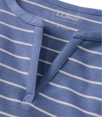 L.L.Bean Women's Tee, Short-Sleeve Notch-Neck Stripe CLOTHING