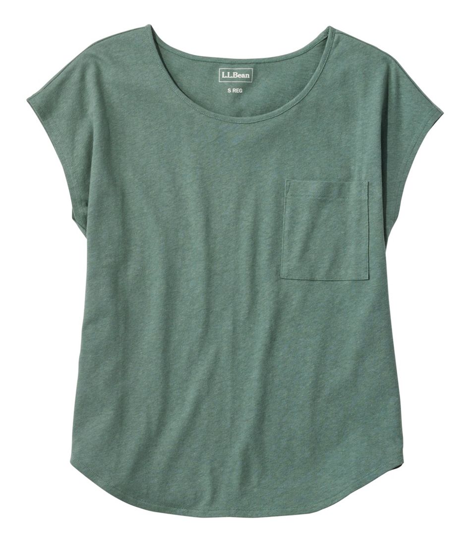 L.L.Bean Women's Linen/Cotton Tee, Short-Sleeve Scoopneck CLOTHING