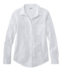 L.L.Bean Women's Wrinkle-Free Pinpoint Oxford Shirt, Long-Sleeve Relaxed Fit CLOTHING