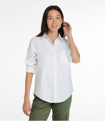 L.L.Bean Women's Wrinkle-Free Pinpoint Oxford Shirt, Long-Sleeve Relaxed Fit CLOTHING