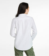 L.L.Bean Women's Wrinkle-Free Pinpoint Oxford Shirt, Long-Sleeve Relaxed Fit CLOTHING