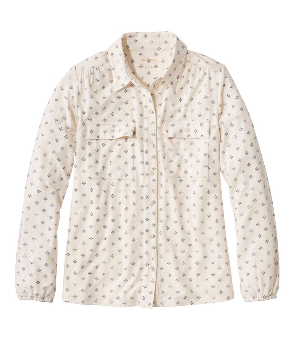 L.L.Bean Women's Camden Hills Button Front Shirt, Print CLOTHING
