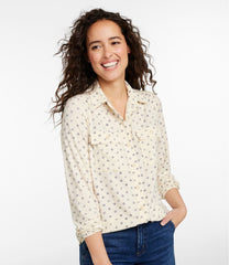 L.L.Bean Women's Camden Hills Button Front Shirt, Print CLOTHING
