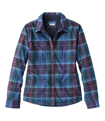 L.L.Bean Women's Fleece-Lined Flannel Shirt, Snap-Front Plaid CLOTHING