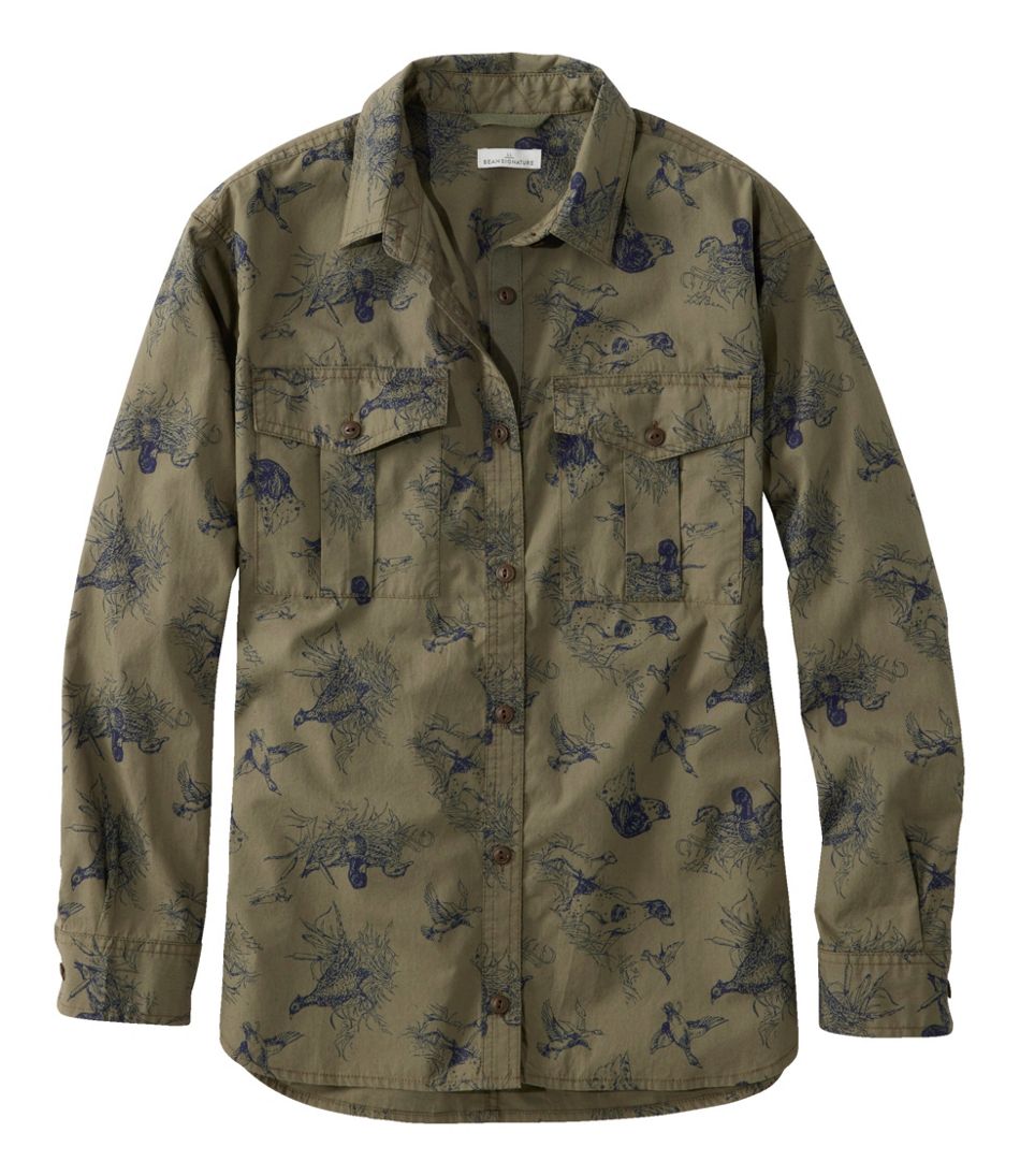 L.L.Bean Women's Signature Soft Poplin Shirt, Novelty CLOTHING|SALE