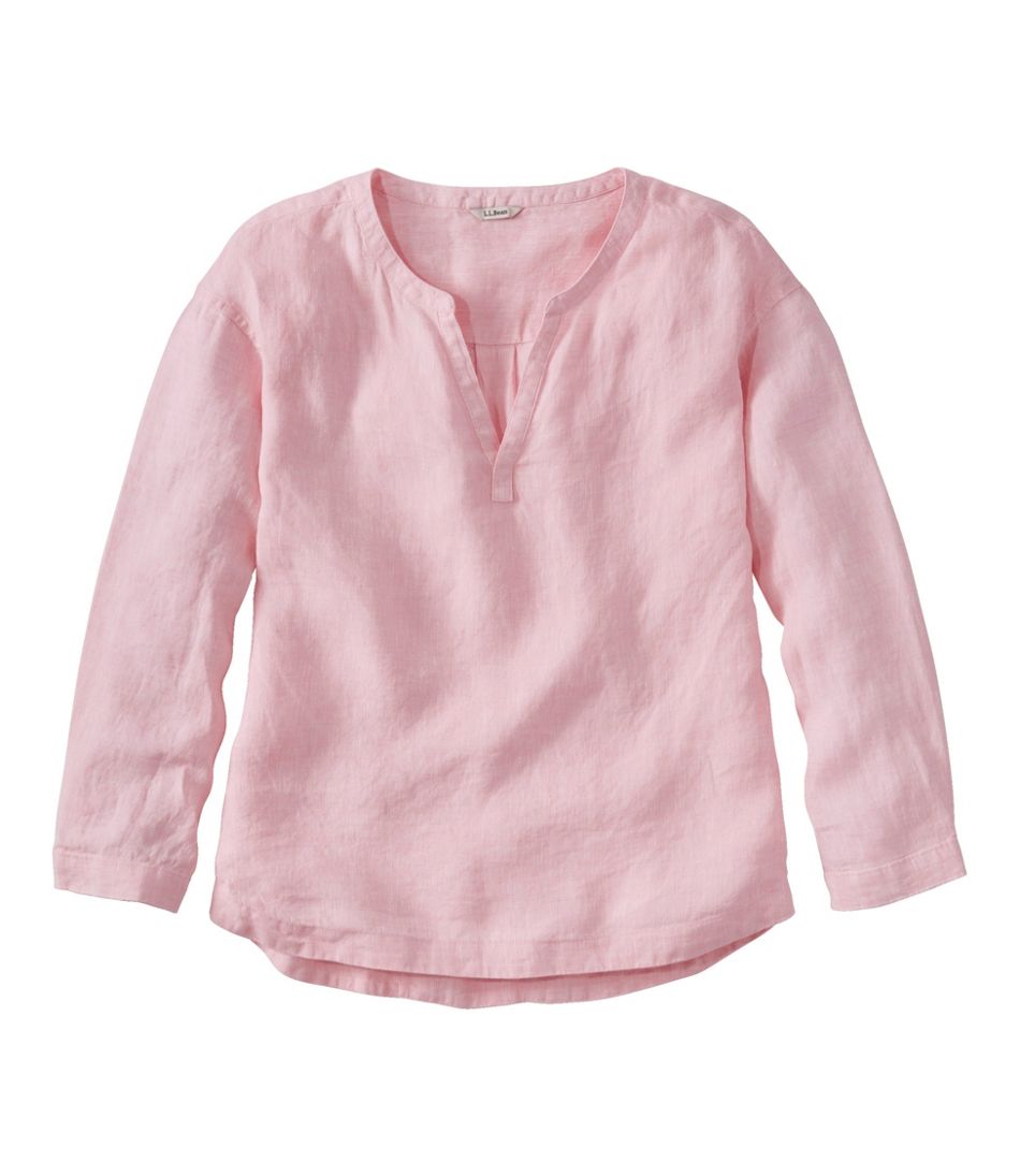 L.L.Bean Women's Premium Washable Linen Shirt, Splitneck CLOTHING|SALE