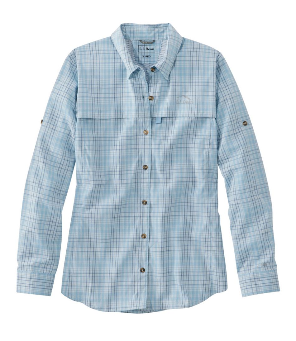 L.L.Bean Women's Tropicwear Shirt, Plaid Long-Sleeve CLOTHING|OUTDOOR EQUIPMENT