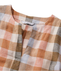 L.L.Bean Women's Signature Linen-Blend Splitneck Shirt, Short-Sleeve CLOTHING|SALE