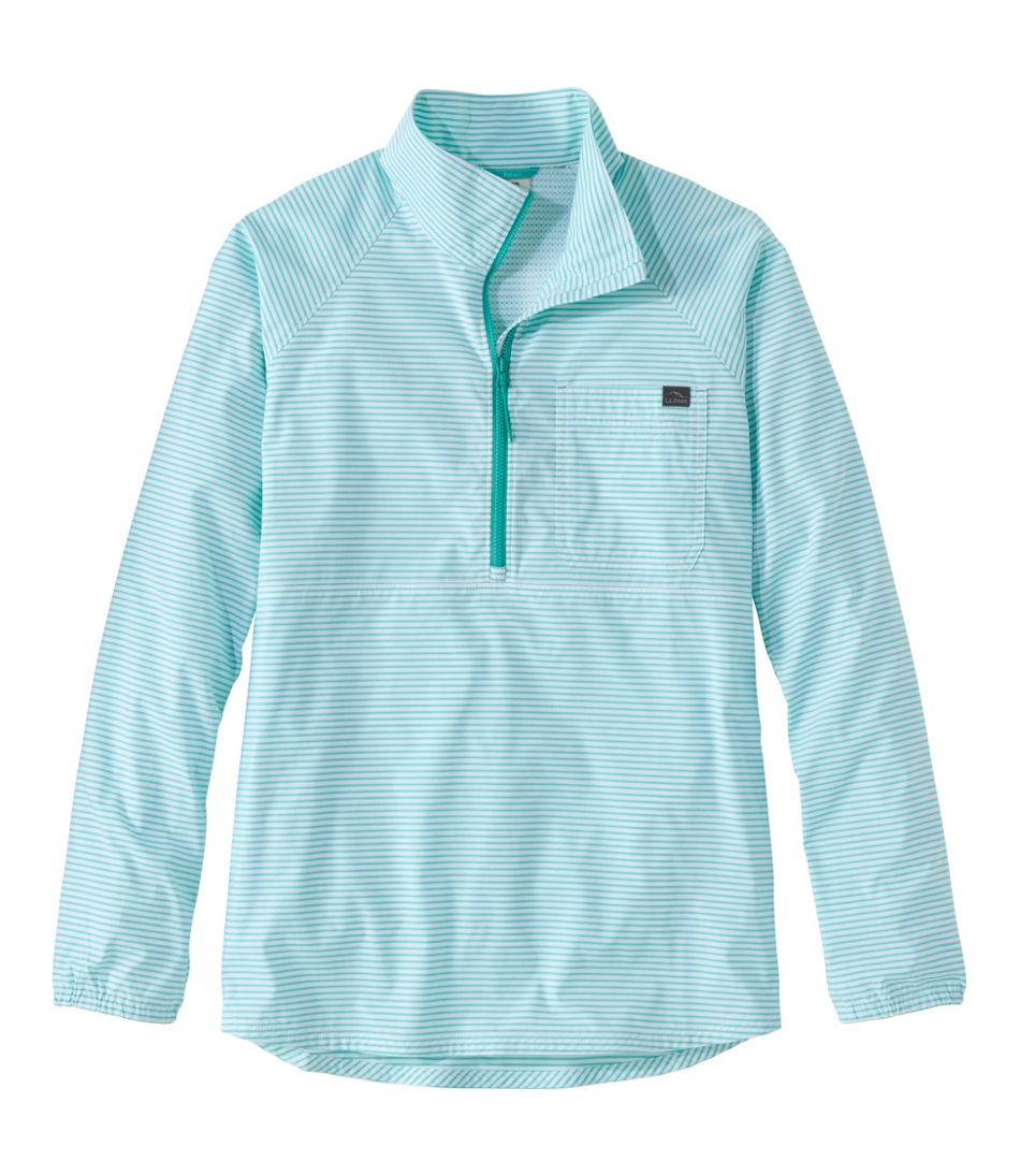 L.L.Bean Women's Everyday SunSmart® Woven Shirt, Quarter-Zip Pullover Colorblock CLOTHING|SALE