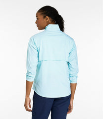 L.L.Bean Women's Everyday SunSmart® Woven Shirt, Quarter-Zip Pullover Colorblock CLOTHING|SALE