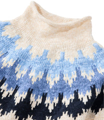 L.L.Bean Women's Cotton Ragg Sweater, Funnelneck Pullover Fair Isle CLOTHING|SALE
