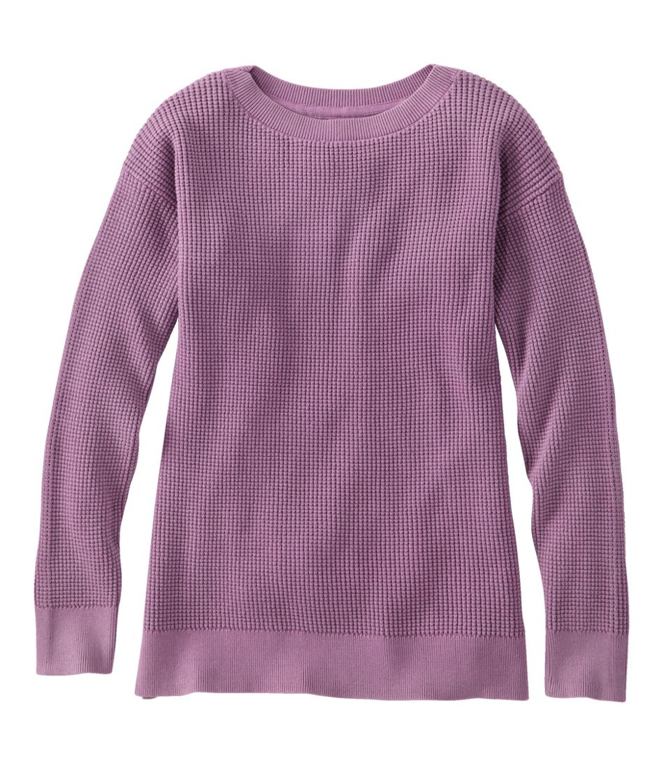 L.L.Bean Women's Sunwashed Waffle Sweater, Pullover CLOTHING|SALE