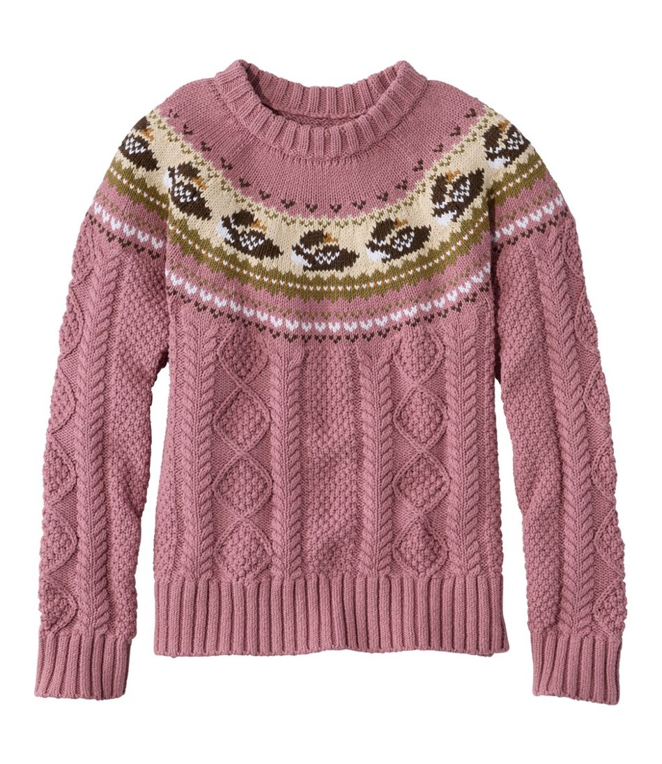 L.L.Bean Women's Signature Cotton Fisherman Sweater, Crewneck Novelty CLOTHING|SALE