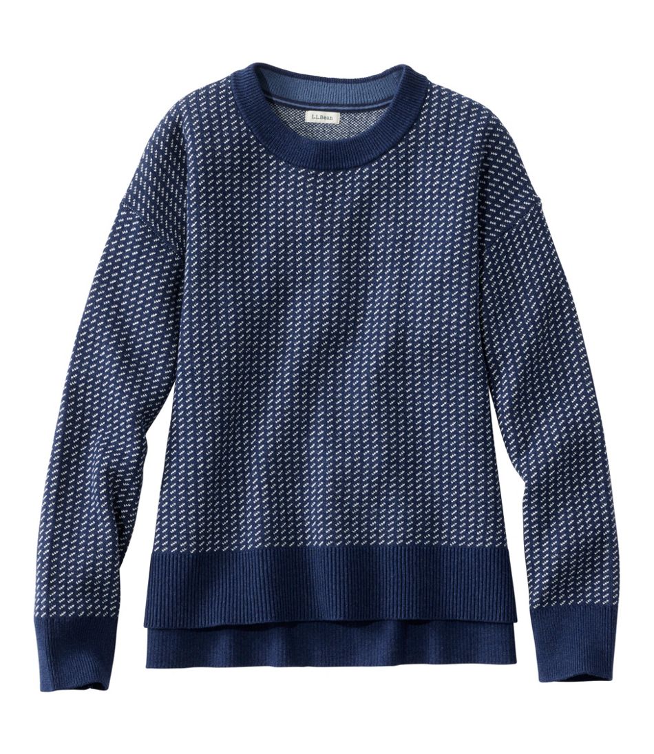 L.L.Bean Women's Wicked Soft Cotton/Cashmere Crewneck Sweater, Pattern CLOTHING